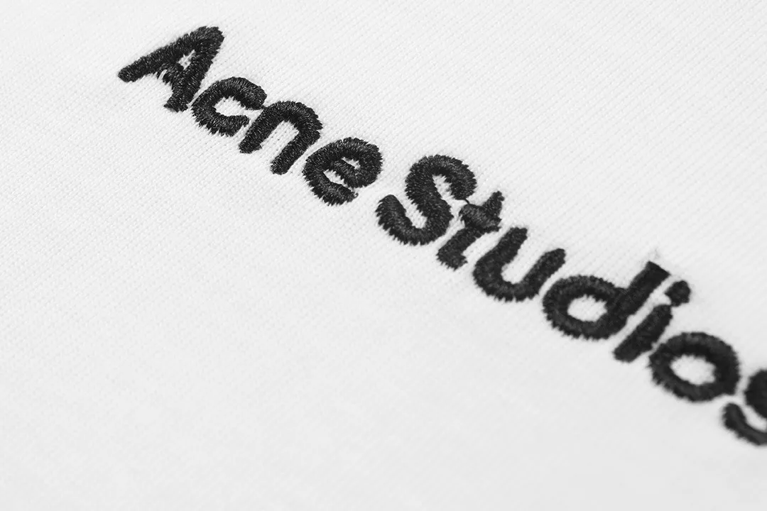 Acne Studios 2026 New Arrival logo Same Style t 100％ 32 ：White Size：XS S M L